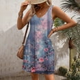 thumbnail image 6 of Tauxra Casual Dress for Women with Pockets, V-Neck Boho Beach Tank Dress in Lightweight Polyester for Summer and Vacation, 6 of 7