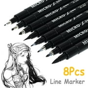 ODOMY 8Pcs Calligraphy Pens Brush Marker Art Drawing Pen Set Refill Writing Signature