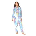 thumbnail image 2 of FORMRS Onesies Pajama for Adults Unisex Hoodie Winter Jumpsuit One Piece Sleepwear, Sizes S-2XL, Watercolor Ice Cream Pattern, 2 of 7