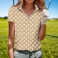 thumbnail image 3 of Lmnyox Womens Short Sleeve Golf Shirt Fashion Print Half Zip Collared Shirts Trendy Loose Summer Blouses Outfits, 3 of 5