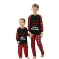 thumbnail image 3 of Odeerbi Christmas Pajamas for Family Holiday Plaid Long Sleeve Family Christmas Pajamas Matching Sets Kids Merry Christmas Print Parent-child Suit Two-Piece Sleepwear Xmas PJs Set Red, 3 of 8