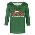 thumbnail image 4 of LbsKUS Winter Clearance,Christmas Tops Women 3/4 Sleeve Shirts Merry Christmas Xmas Tree Printed Tees Cute Letter Funny Graphic T Shirts 2024 Crewneck Vacation Trendy Tees(Green,M), 4 of 4