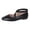 Black, variant on Women's Metallic Glitter Strappy Dress Shoes Vintage Casual Leather Pointed Toe Low Heels Slip on Ballet Flat Ballerina Walking Dress Loafers Silver Size 9