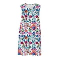 thumbnail image 3 of Pisexur Robe Décontractée pour Femmes Mode Florale Débardeur Sans Manches Robes d'Été pour Femmes Tendance Col en V Boutonnée Robe Évasée avec Poches Douce Extensible Robes d'Été pour Femmes Couvre-Maillot de Plage P-2TG Multicolore, 3 of 8