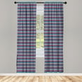 thumbnail image 4 of Ambesonne Chevron Window Curtains, Zigzag Colorful Twisty, Each 28" W x 63" L, Pink Sky Blue Black, 4 of 4