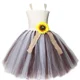 thumbnail image 3 of Vestido de tutú de arpillera con girasoles para niñas, color marrón marfil, para desfiles de princesas, bodas, fiestas de Halloween, disfraz de espantapájaros, 3 of 5