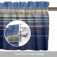 thumbnail image 6 of Golden Water Ripple Valance Curtain Dark Blue Ocean Window Valances Rod Pocket Short Curtains Window Treatments for Kitchen Bedroom Bathroom Laundry 60" x 18", 6 of 9