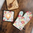 thumbnail image 5 of Pioneer Flower Kitchen Oven Mitt and Pot Holder Sets 2 Pcs for Baking, Cooking and Grilling, Heat Resistant Up To 392 °F, 5 of 7