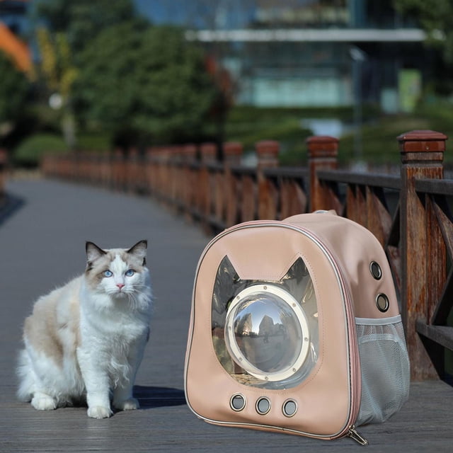 Mochila transportadora para mascotas, mochila transportadora para gatos, bolsa de viaje para mascotas, fácil de limpiar, para regalos al aire libre, Marrón