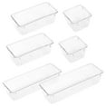 thumbnail image 2 of KAKOWELY organizer drawers storage 6Pcs Clear Drawer Organizer Set Multi-Functional Desk Drawer Organizer Trays Makeup Trays Office Supplies Storage for Drawer Storage, 2 of 4