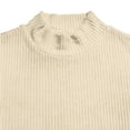 thumbnail image 7 of Zivyakyron Pullover Mens Sweaters Ribbed Fall Winter Gym Mock Neck Loose Sweater Long Sleeve Solid Layering Khaki L, 7 of 7