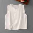 thumbnail image 2 of FUYUDY Women'S Tank Top Summer Loose Fit Sleeveless Crew Neck Solid Color Tank Top Casual Knit With Knot Button Design Soft Breathable Female Camisole For Layering And Outerwear,White,XL, 2 of 7