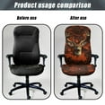 thumbnail image 4 of Renewold Deer Camo Hunting Forest Maple Red Office Chair Cover Soft Rotating Boss Chair Slipcover for Armrest Chairs Removable Swivel Chair Slipcover Elastic Spandex Fabric Cover, L, 4 of 7