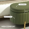 thumbnail image 4 of HOMCOM Upholstered Bedroom Bench, Channel Tufted Ottoman Bench, Dark Green, 4 of 10