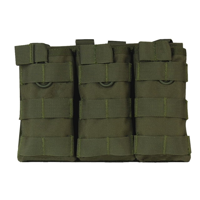 Camuflaje Sólido Triple Revista Bolsa Nylon Molle Caza al aire libre Senderismo Accesorios de utilidad Bolsa de almacenamiento Speravity HW4753-01