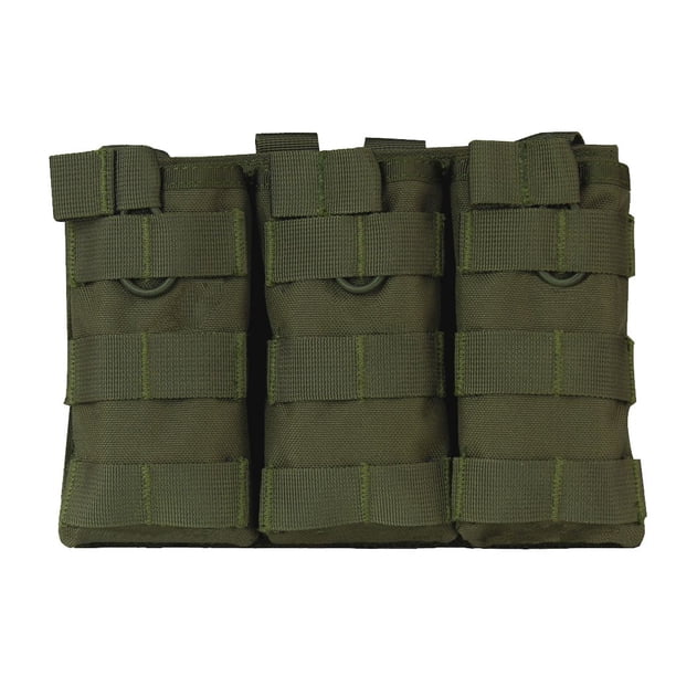 Camuflaje Sólido Triple Revista Bolsa Nylon Molle Caza al aire libre Senderismo Accesorios de utilidad Bolsa de almacenamiento Monstrate HW4753-01