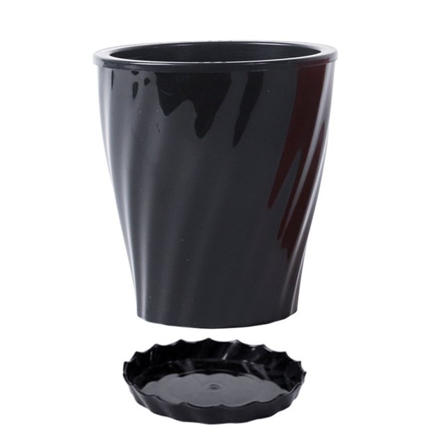 MesaSe Flower Pot Wavy Design Flower Plant Pot Automatic Absorbing Water Resin Tabletop Planter