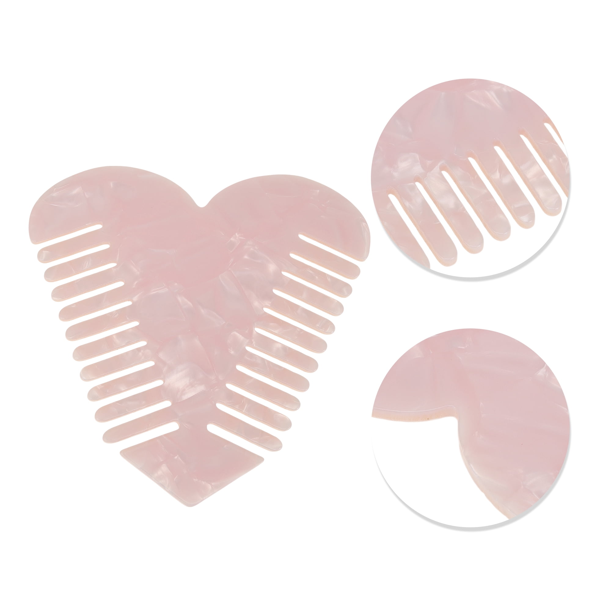 Unique Bargains 1 Pc Heart Shaped Hair Comb for Effortless Hair Care Styling White