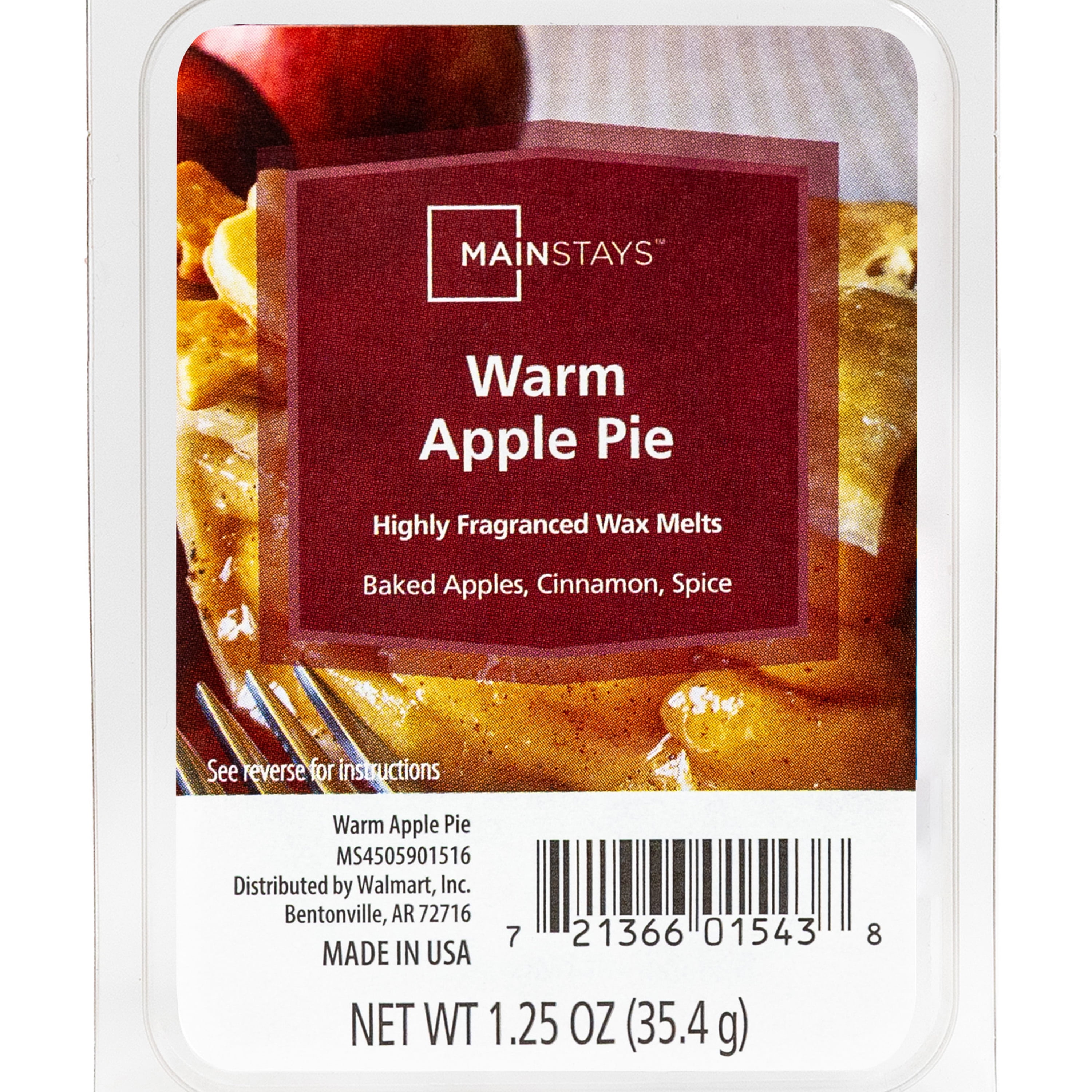 (6 pack) Mainstays 6 Cube Wax Melts, Warm Apple Pie, 1.25 oz