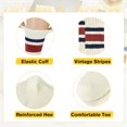 thumbnail image 5 of Womens Novelty Striped Crew Socks Athletic Vintage Slouch Mid Calf Tube Socks, 5 of 14