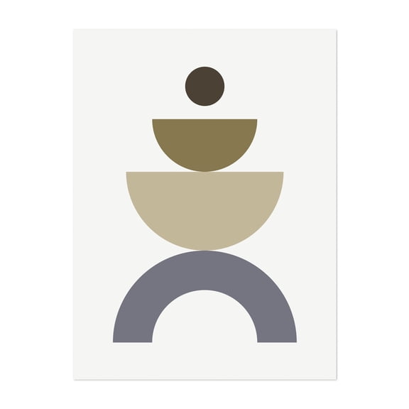 Balanced geometric shapes - Illustration Unframed Wall Art Print 5 x 7 inches