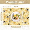 thumbnail image 2 of Honeycomb Bees Placemats Set of 6 Honey Bee Floral Table Place Mats 11.8x17.7 Inch Non-Slip Linen Washable Table Mats Heat Resistant Placemats for Kitchen Dining Tables Outdoor Party Wedding, 2 of 9