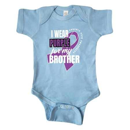 

Inktastic Chronic Pain I Wear Purple For My Brother Gift Baby Boy or Baby Girl Bodysuit