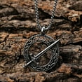 thumbnail image 2 of K-KED Mens Stainless Steel Circle Sword Pendant Necklace-default, 2 of 6
