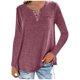 thumbnail image 1 of Gibobby Blusa Termica Blusa Mujer Casual Color Soild Long Fashion T-shirt Collar Tops Manga Mujer Blusa（Vino， XXL), 1 of 5