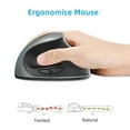 thumbnail image 4 of UHUYA Wireless Mouse 2.4G Rechargeable Wireless Vertical Mouse, Ergonomically Designed 10 Meters Free Control, Built-in 600mah Lithium Battery, Suitable for Office Games Gray, 4 of 9
