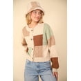 thumbnail image 3 of VERY J Color Block Button Down Textured Sweater Cardigan Size S, 3 of 5