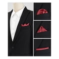 thumbnail image 4 of INSPIRE CHIC Men's Pocket Square Solid Color Handkerchiefs Self-folded For Wedding Party Wine red One Size, 4 of 4