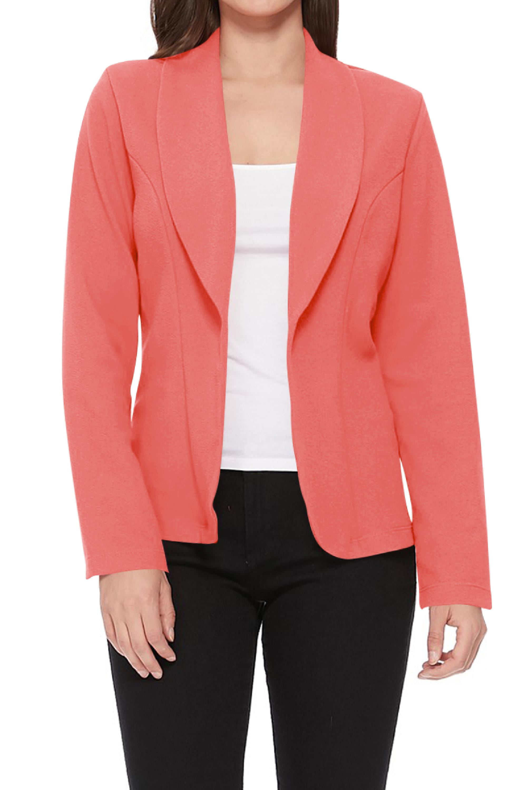 Women's Solid Basic Casual Open Front Long Sleeve Outerwear Blazer Jacket S-3XL 
