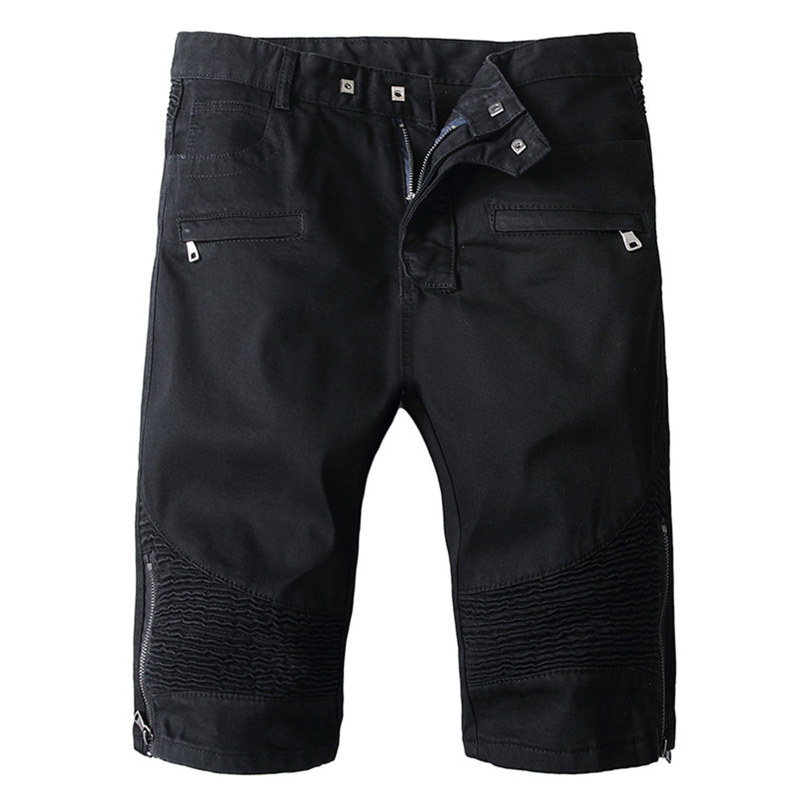 EOYWHK Black Jean Shorts for Men,Vintage Classic 100% Denim Shorts