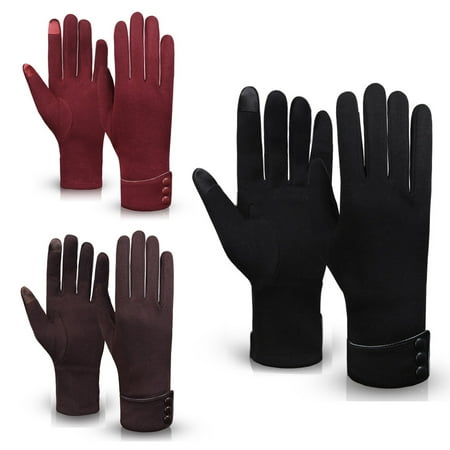 

Leutsin Girls Winter Gloves Warm Touchscreen Gloves Windproof Gloves of 3 Pairs