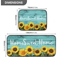 thumbnail image 3 of Sunflowers Teal Rugs and Mats Set 2 Piece Turquoise Non Slip Washable Runner Rug Set of 2 for Kitchen Sink Floor Home Decor Laundry Home Sweet Home, 3 of 6