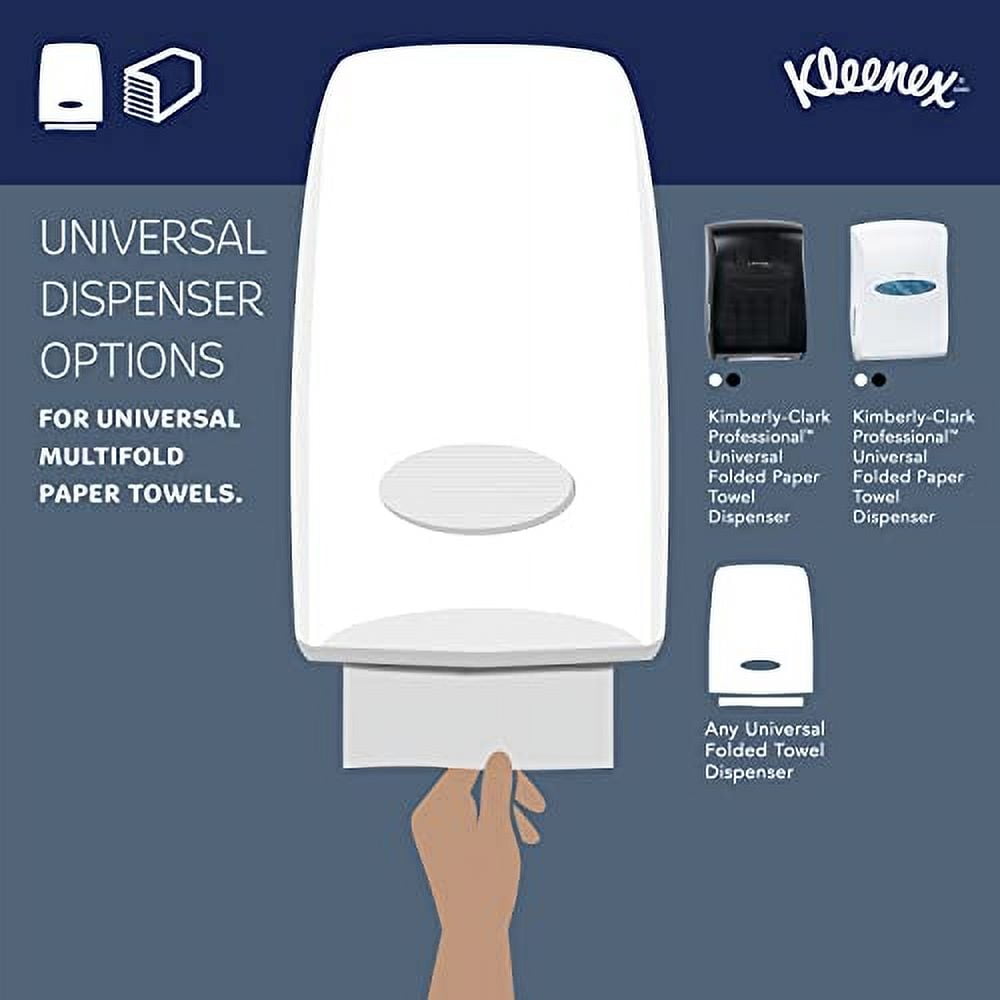 Kleenex® Multifold Paper Towels (01890), 1-Ply, 9.2" x 9.4" sheets, White, (150 Sheets/Pack, 16 Packs/Case, 2400 Sheets/Case)