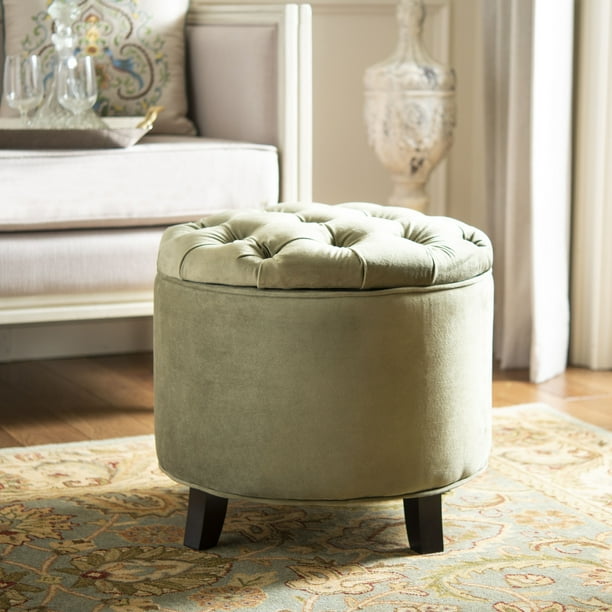Safavieh Amelia Contemporary Glam Tufted Storage Ottoman