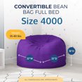 thumbnail image 3 of Ultimate Sack 4000 4-Foot Bean Bag Chair with Footstool Set, Purple Suede Cover, 3 of 6