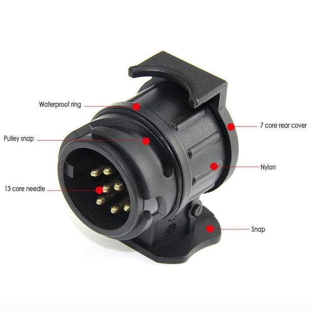 Adaptador De Remolque 7 A 13 Pines Y 13 A 7 Pines – Juego De 2, 12V Impermeable, Estándar ISO Europeo