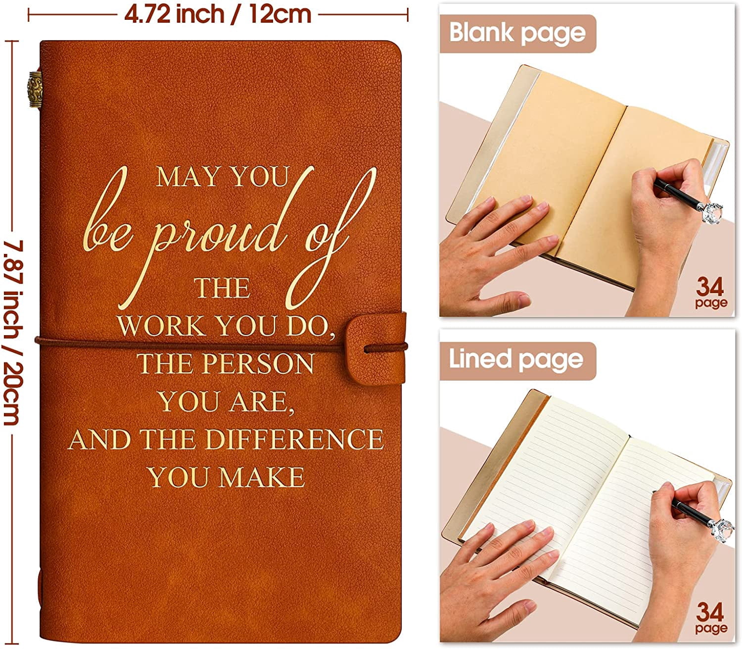 30 Pcs Leather Journals Bulk Inspirational Notebooks with Elastic Band for Employee Appreciation Gifts