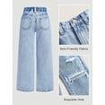 thumbnail image 6 of OYYN Girls High Waisted Baggy Jeans Wash Distressed Ripped Wide Leg Denim Pants for Kids Streetwear & School, 6 of 7