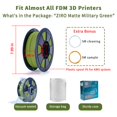 thumbnail image 4 of Filamento para impresora 3D ZIRO Matte PLA de 1,75 mm, color verde militar, 4 of 5