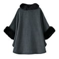 thumbnail image 3 of Women's Fashion Cape Shawl Jacket - Loose Plus Size, Temperament Design, Gray, 3 of 4