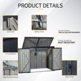 thumbnail image 3 of Stainless Galvanized Steel Outdoor Bin Shed, Stores 2 Trash Cans Securely, Weather-Resistant Metal Garbage Storage for Garden, Yard, Lawn, Black Finish, 3 of 8
