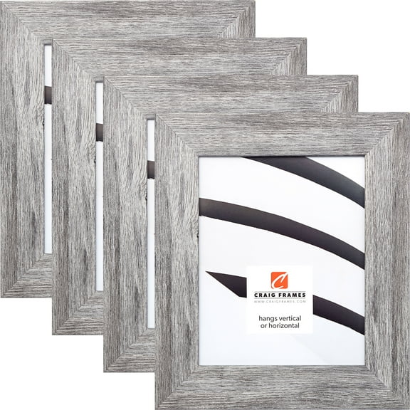 Craig Frames, 14x18 inch Bauhaus Modern Gray Picture Frame, Set of 4
