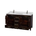 thumbnail image 2 of Wyndham Collection Sheffield 60" Wood & Metal Double Bathroom Vanity in Espresso, 2 of 4