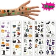 thumbnail image 1 of 10 Sheets Halloween Tattoo Sticker Fluorescent Assorted Temporary Tattoo for Kid, 1 of 10