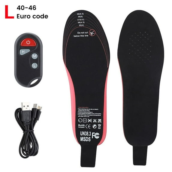 Winter Insole Heating Charging Mode USB Rechargeable Winter Electric Heated Shoe Insoles Sock Pads Foot Warmer Feet 41-46 NON-EXCHANGEABLE BATTERY