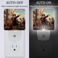 thumbnail image 2 of Columbus Day LED Square Night Lights - Energy Efficient Plug-in Wall Lamp with Auto Sensor, Soft Glow Illumination - for Bedroom, Nursery, Bathroom - Set of 2, White, 2 of 6